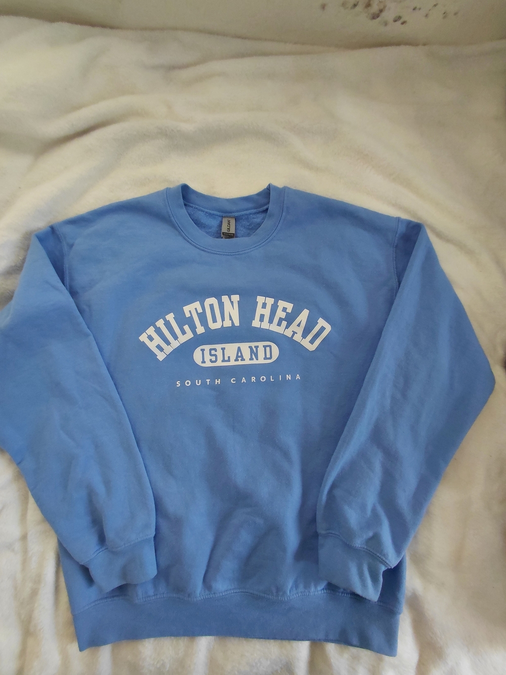 Gildan Heavy Blend Hilton Head Island Blue Crewneck Sweatshirt - Unisex